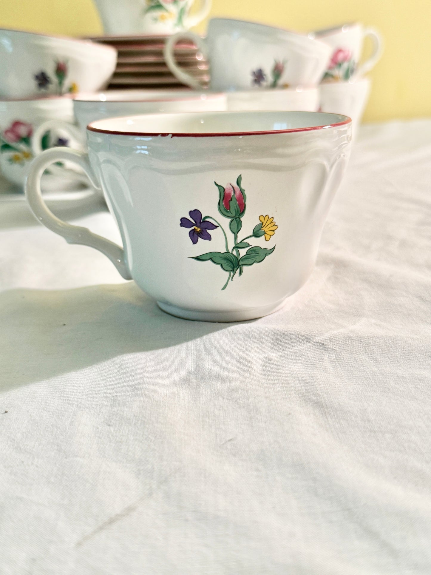 Set of 24 Teacups and Saucers Rosalyn by Carlton Varney