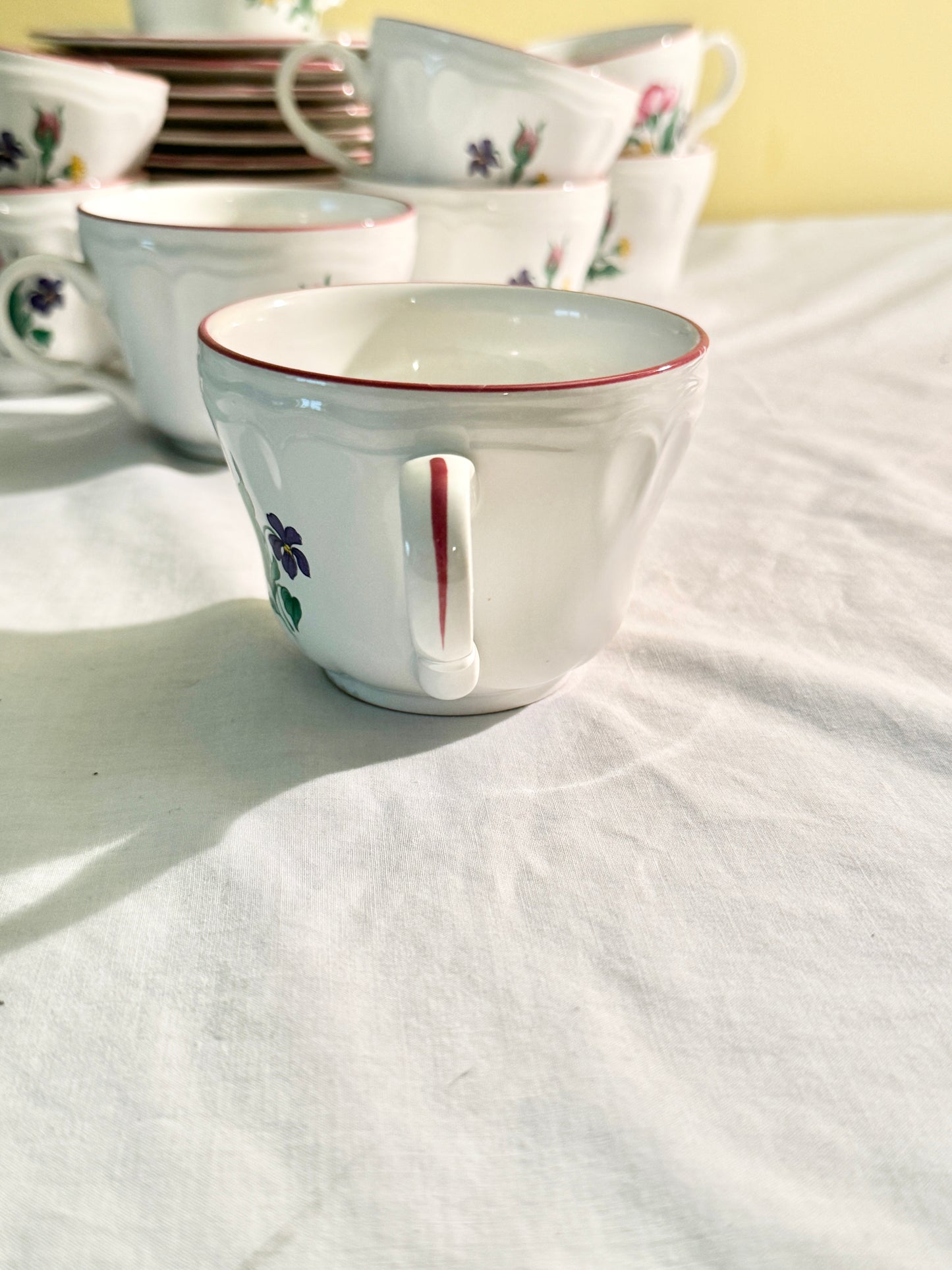 Set of 24 Teacups and Saucers Rosalyn by Carlton Varney