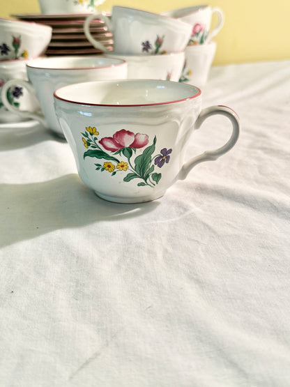 Set of 24 Teacups and Saucers Rosalyn by Carlton Varney