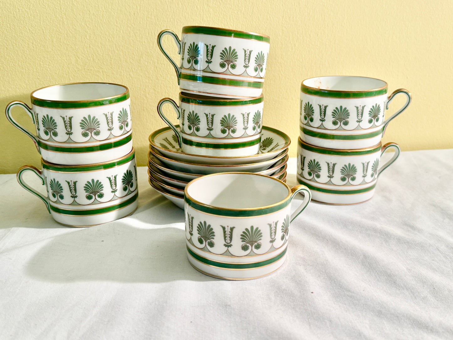 Set of 13- Ginori teacups and saucers