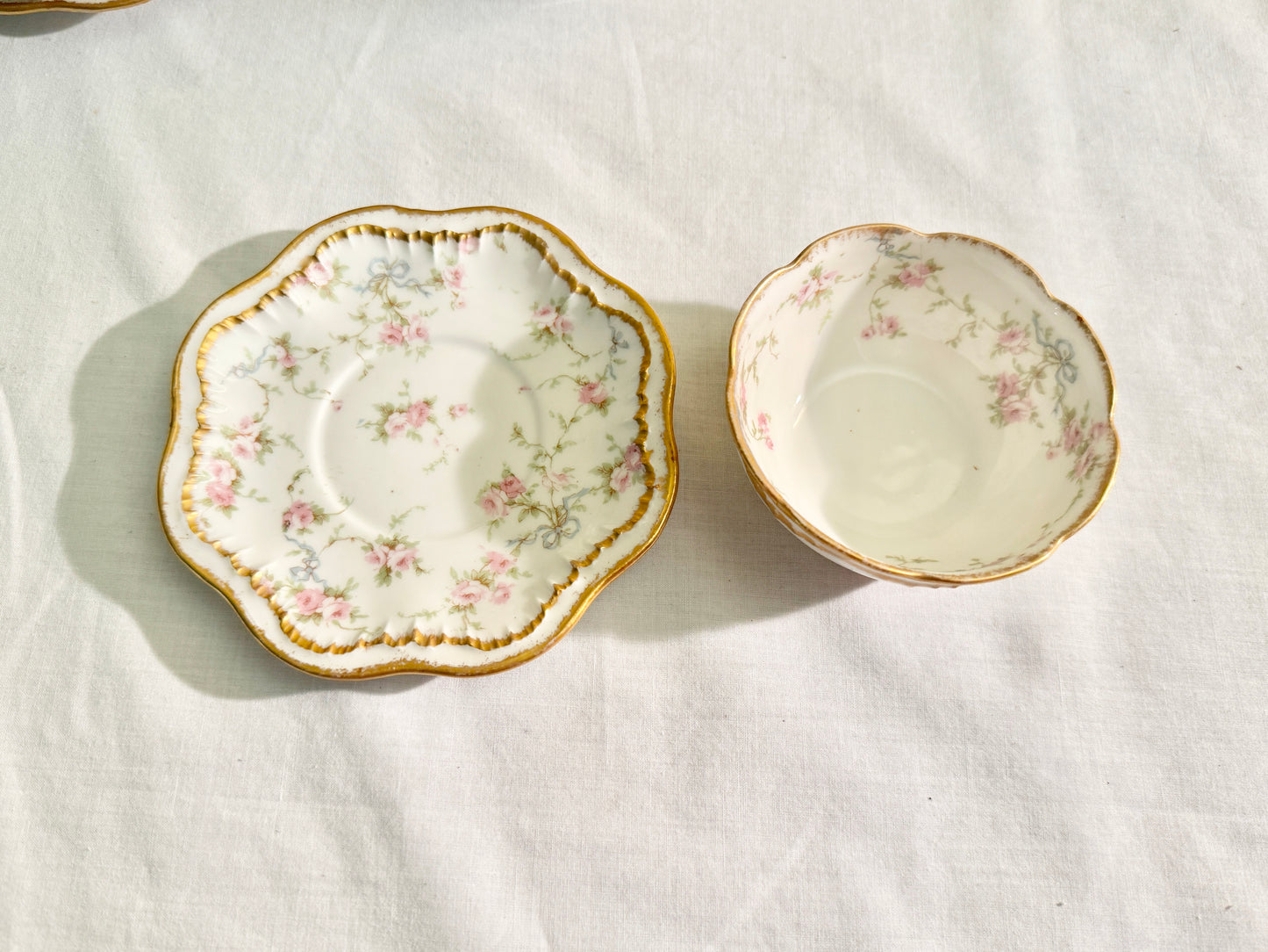 Set of 21 Theodore Haviland Limoge for E Offner Teacups and Saucers