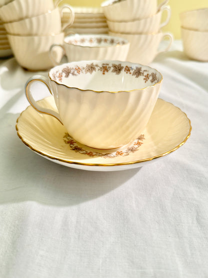 Minton Buff Set of 36 Tea Cups and Saucers