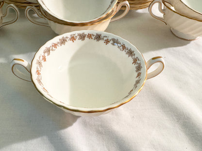 Minton Buff Cream Soup with Plate- Set of 25