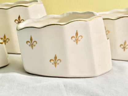 Set of 4 Antique Fleur de Lis Spoon Stacker Holder