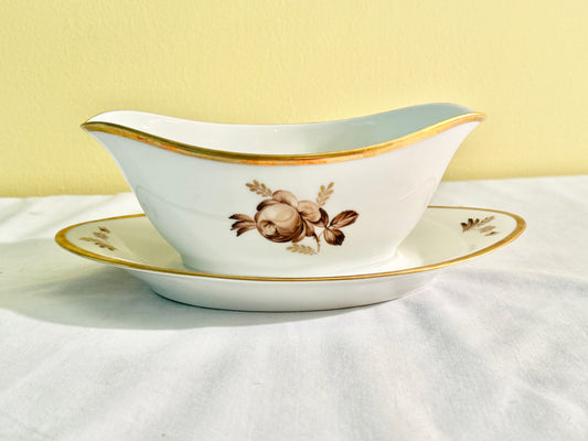 Royal Copenhagen Brown Rose Gravy Dish