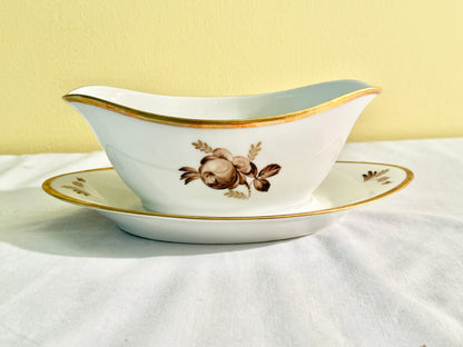 Royal Copenhagen Brown Rose Gravy Dish