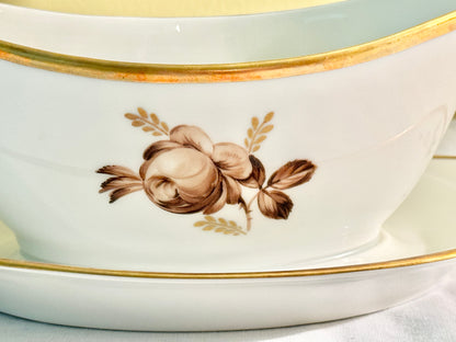 Royal Copenhagen Brown Rose Gravy Dish