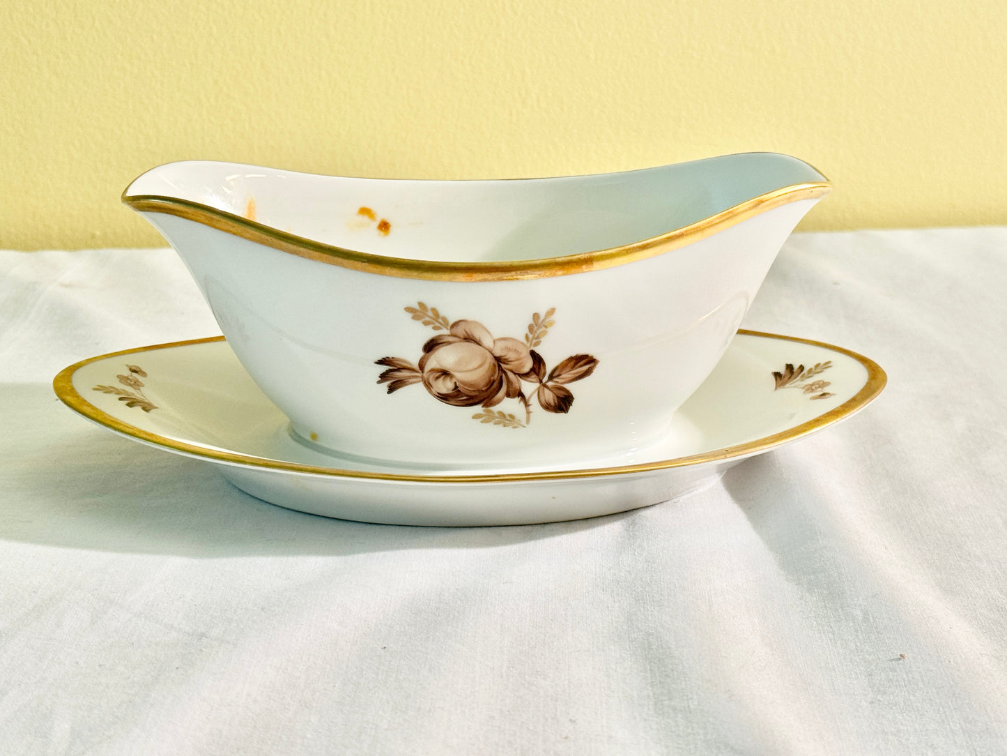 Royal Copenhagen Brown Rose Gravy Dish