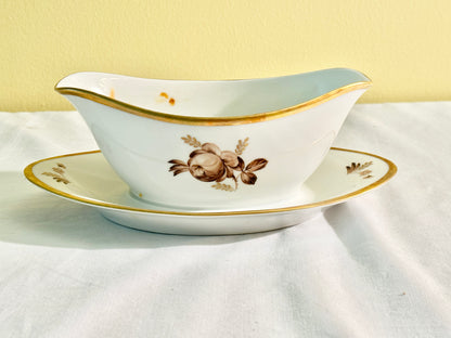 Royal Copenhagen Brown Rose Gravy Dish