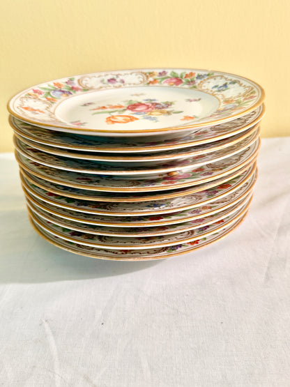 Antique Bavarian Dresden Dessert/Salad Plates Set of 11