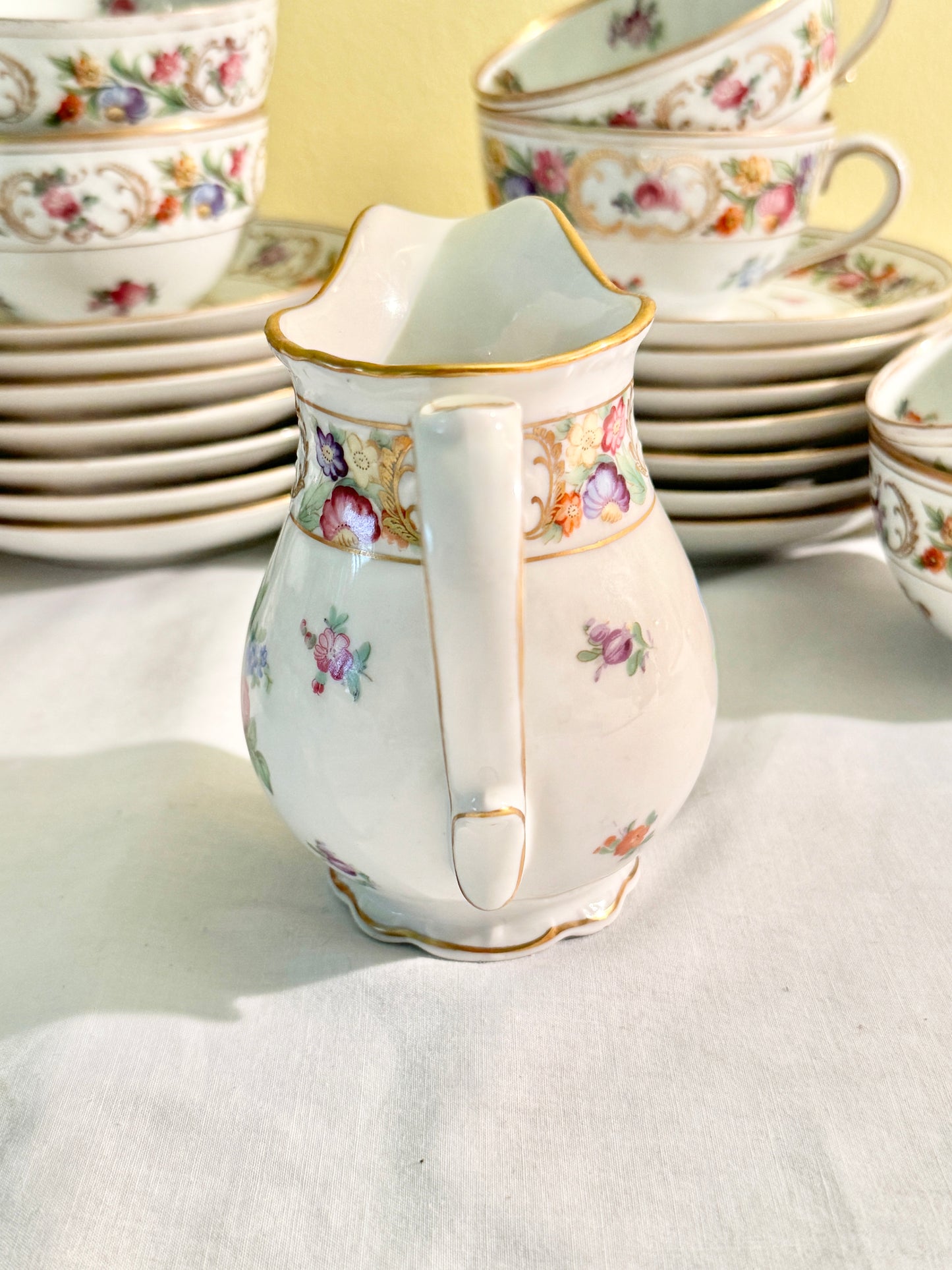 Dresden Set of 27 Teacups, Saucers and Creamer