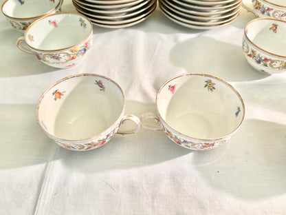 Dresden Set of 27 Teacups, Saucers and Creamer