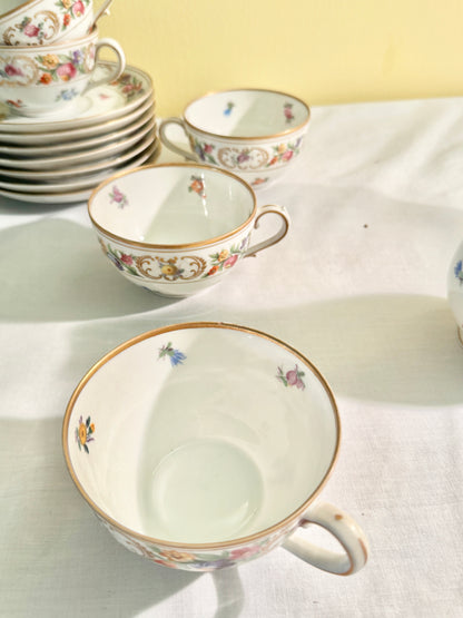 Dresden Set of 27 Teacups, Saucers and Creamer