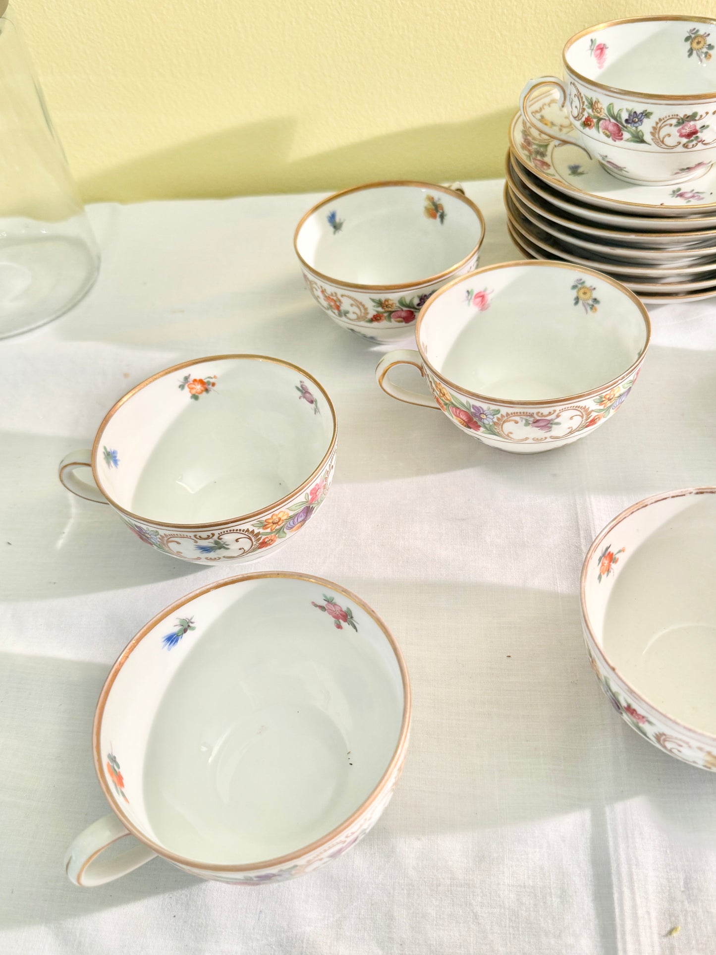 Dresden Set of 27 Teacups, Saucers and Creamer