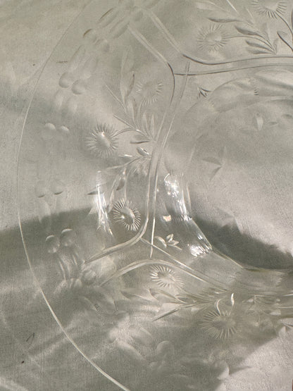 Set of 12 Antique Etched Glass Bowls