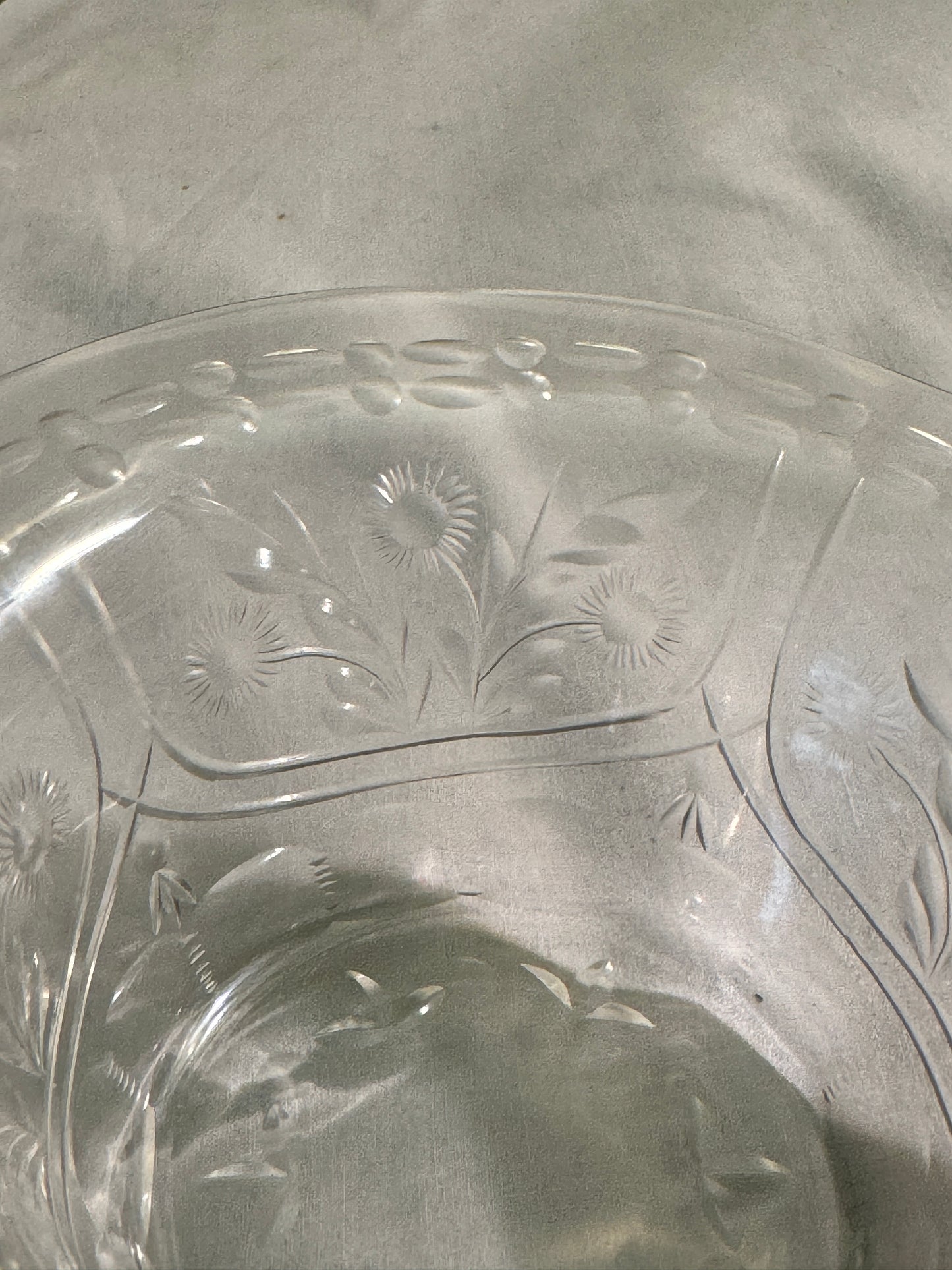 Set of 12 Antique Etched Glass Bowls