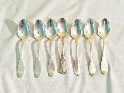 Set of 7 Silverplate Spoons