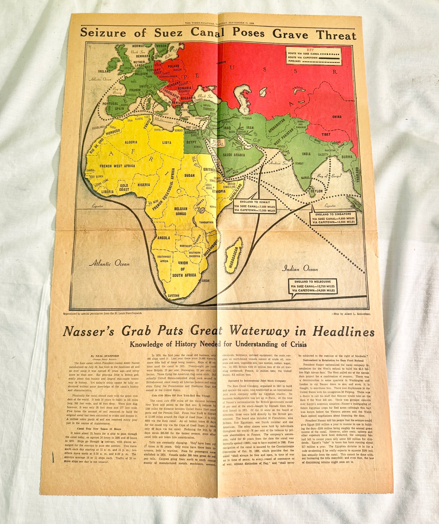 Vintage 1956 Newspaper