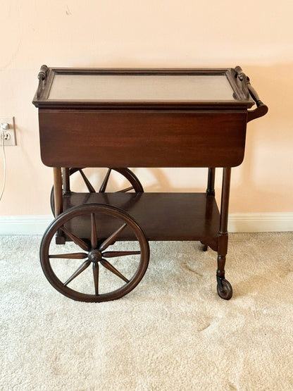 Wood and Glass Bar Cart