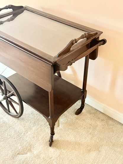 Wood and Glass Bar Cart