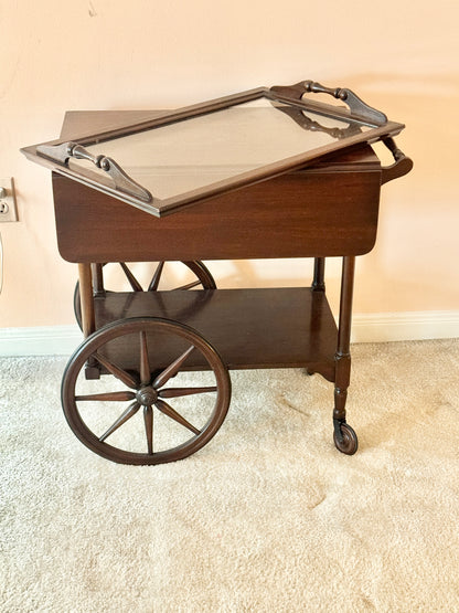 Wood and Glass Bar Cart