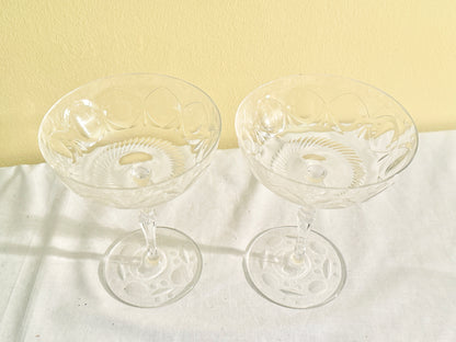 Pair of Antique Etched Glasses