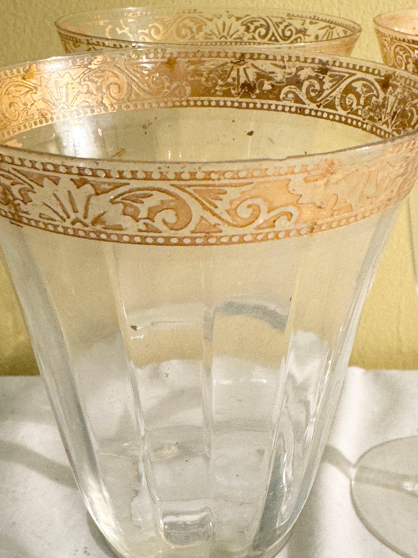 Set of 4 Gold Rimmed Glasses