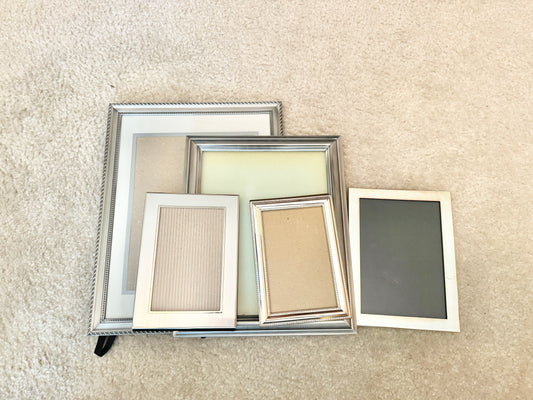 Lot of 5 Silver Picture Frames