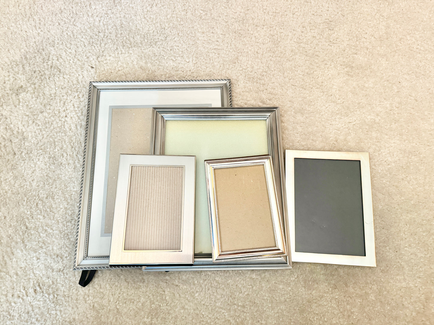 Lot of 5 Silver Picture Frames