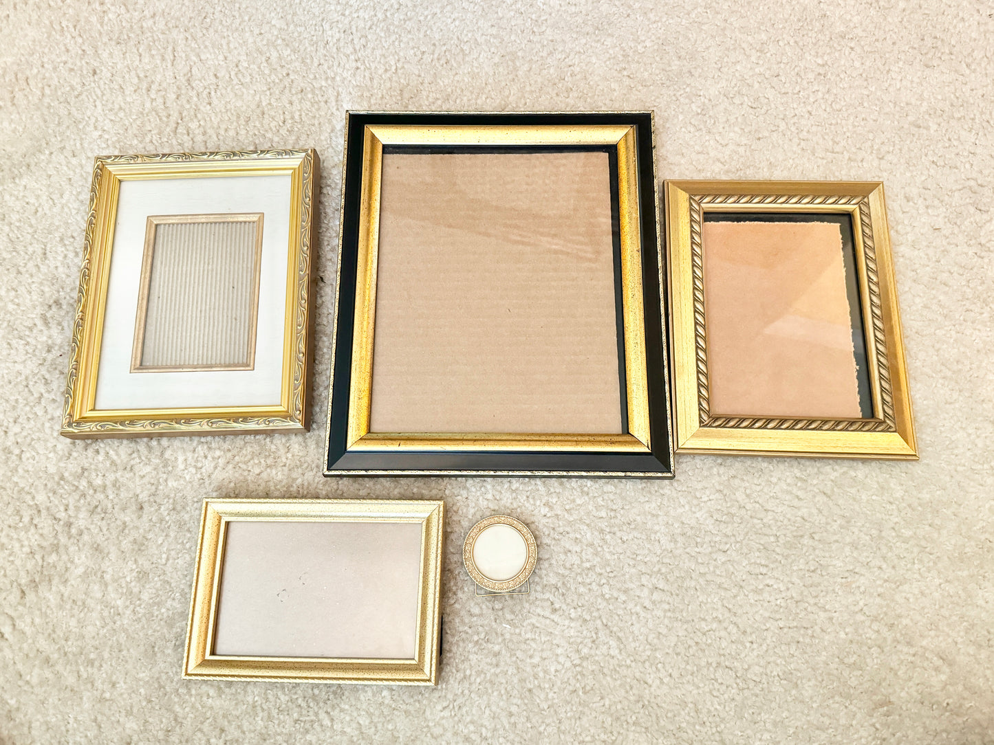 Lot of 5 Gold Picture Frames